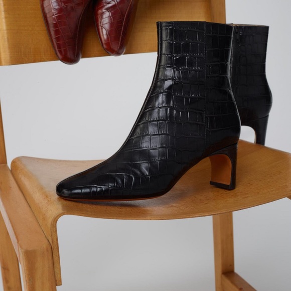 Maje Shoes - 🪽SOLD🪽MAJE crocodile-effect embossed leather ankle boots size 38